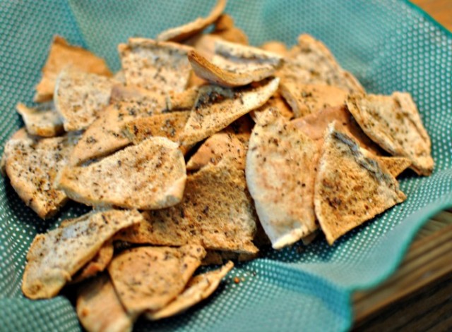 Homemade pita chips from Becky's Best Bites