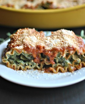 beef spinach lasagna roll-ups