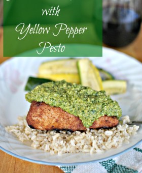 Jerk Rubbed Mahi with Yellow Pepper Pesto