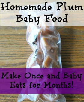 Learn how to make homemade plum #babyfood. Quick, easy and very healthy. Make a large batch once, freeze, and your baby will eat for months! #healthybaby #healthyrecipes https://beckysbestbites.com