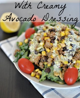 Kale Taco Salad with Creamy Avocado Dressing by Becky's Best Bites