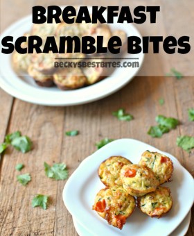 Sneaky Veggie Breakfast Scramble Bites are protein and vegetable packed little portable nibbles that toddlers and kids will love and parents will enjoy too! beckysbestbites.com #healthyrecipe #kidfriendly #healthy