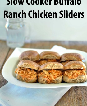 Slow Cooker Buffalo Ranch Chicken Sliders is a healthy, 4 ingredient recipe that takes no longer than 5 minutes to put together. Creamy chicken with a kick. beckysbestbites.com