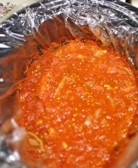 Slow Cooker Tomato Sauce with Fresh Herbs takes the hassle out of making homemade sauce! Let me tell you how easy, healthy and full of flavor it is! You can also can or freeze large batches of the sauce to have on hand when every you need it. BeckysBestBites.com