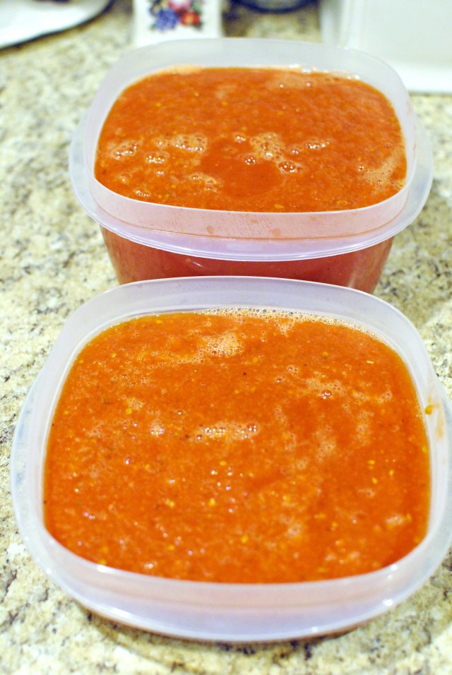 Slow Cooker Tomato Sauce with Fresh Herbs takes the hassle out of making homemade sauce! Let me tell you how easy, healthy and full of flavor it is! You can also can or freeze large batches of the sauce to have on hand when every you need it. BeckysBestBites.com