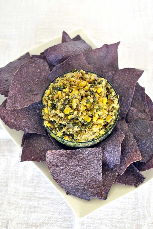 Cilantro Quinoa Dip with Corn, Spinach and Chickpeas | Becky's Best Bites 