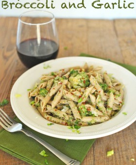 Spicy Penne with Broccoli and Garlic is a healthy elegant side or a meatless main dish that is full of fiber & brimming with flavors that is quick and easy! | Becky's Best Bites