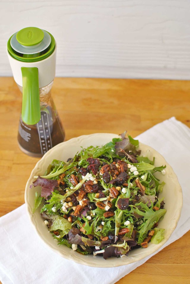 Homemade Balsamic Vinaigrette is so simple, frugal and healthy yet full of bold flavor! Move over store-bought salad dressings. Becky's Best Bites