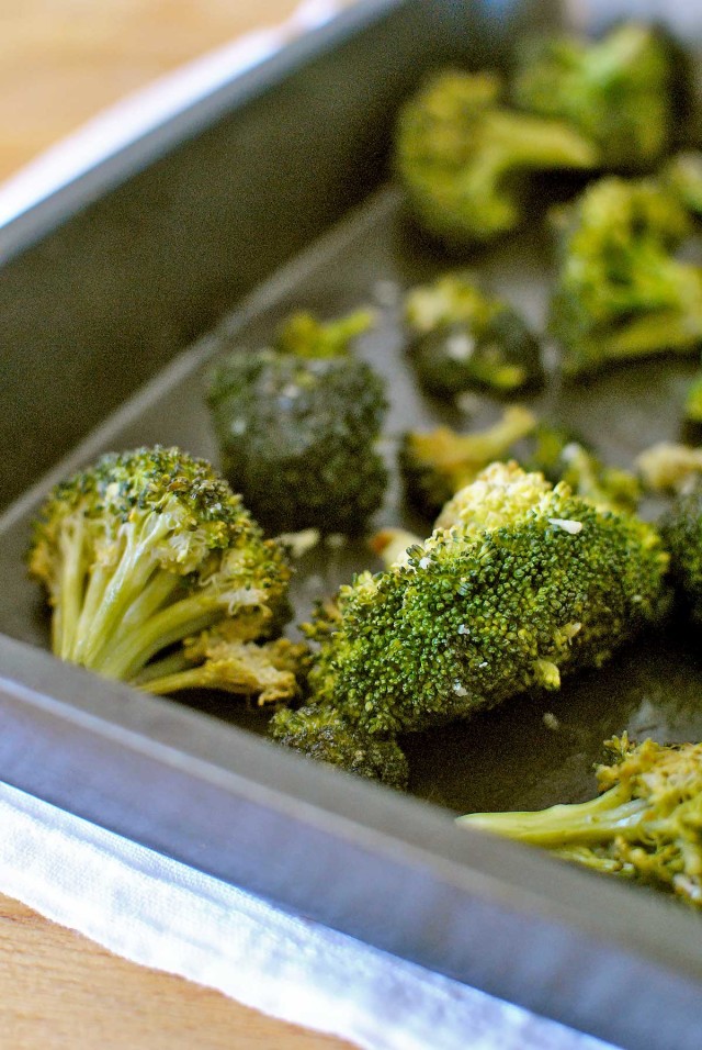 Roasted Garlic Broccoli is an easy and healthy "go-to" side dish. Becky's Best Bites