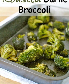 Roasted Garlic Broccoli is an easy and healthy "go-to" side dish. So versatile, it pairs with just about anything, rounding out any meal in a flavorful way by Becky's Best Bites