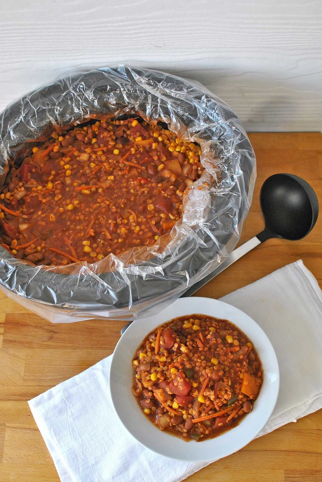 Spicy Slow Cooker Red Lentil Chili by Becky's Best Bites 