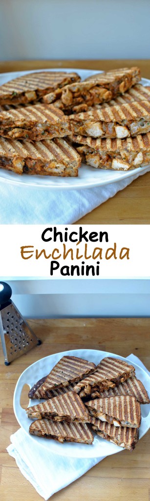 Chicken Enchilada Panini is a warm toasty fusion of melty grilled cheese stuffed with chicken smothered in a smoky homemade and a bit spicy enchilada sauce. Southwest flavors and spicy pepper jack cheese come together in a warm ooey gooey sandwich for a quick and easy dinner that will make everyone smile :) Becky's Best Bites