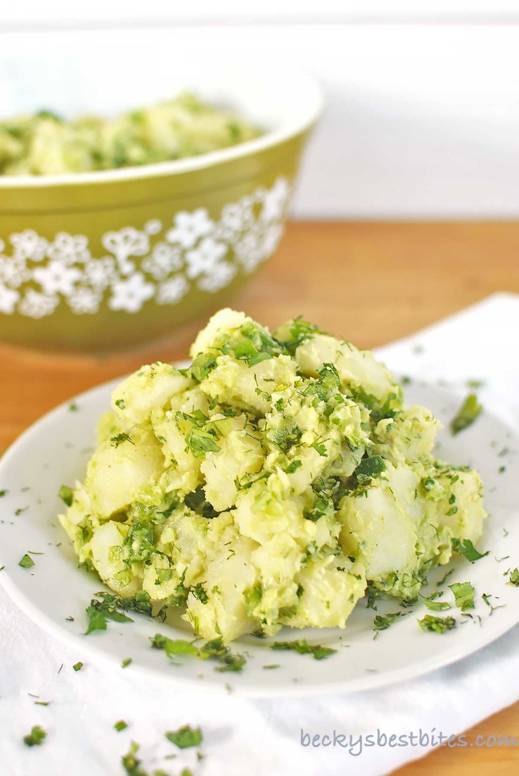 Vegan Avocado Potato Salad with Dill & Cilantro | Becky's Best Bites