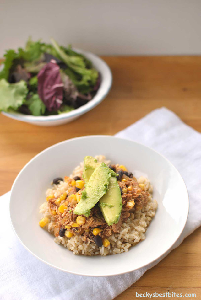 Slow Cooker Southwest Chicken would be perfect for a Cinco de Mayo celebration! beckysbestbites.com