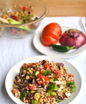 Southwest Summer Fresh Grain Salad + PayPal Giveaway is a a healthy recipe for any BBQ, Just a few fresh add-ins make this Suddenly Salad a smart choice. | Becky's Best Bites