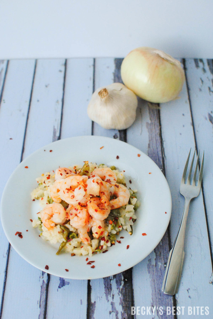 Spicy Shrimp Scampi Risotto with Garden Fresh Peas-2