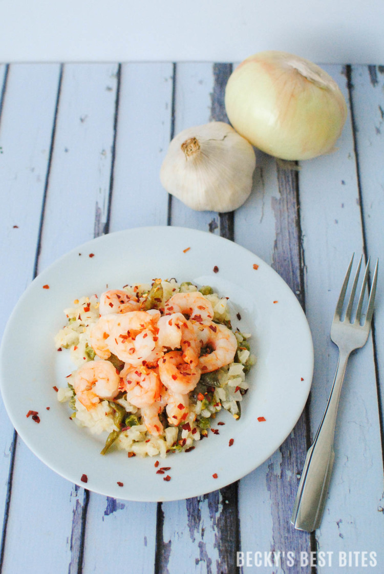 Spicy Shrimp Scampi Risotto with Garden Fresh Peas-4