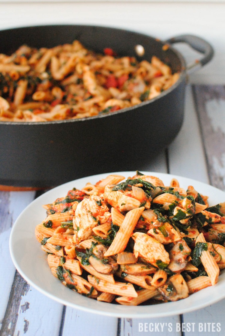 Veggie-Packed Tuscan Chicken Pasta-8