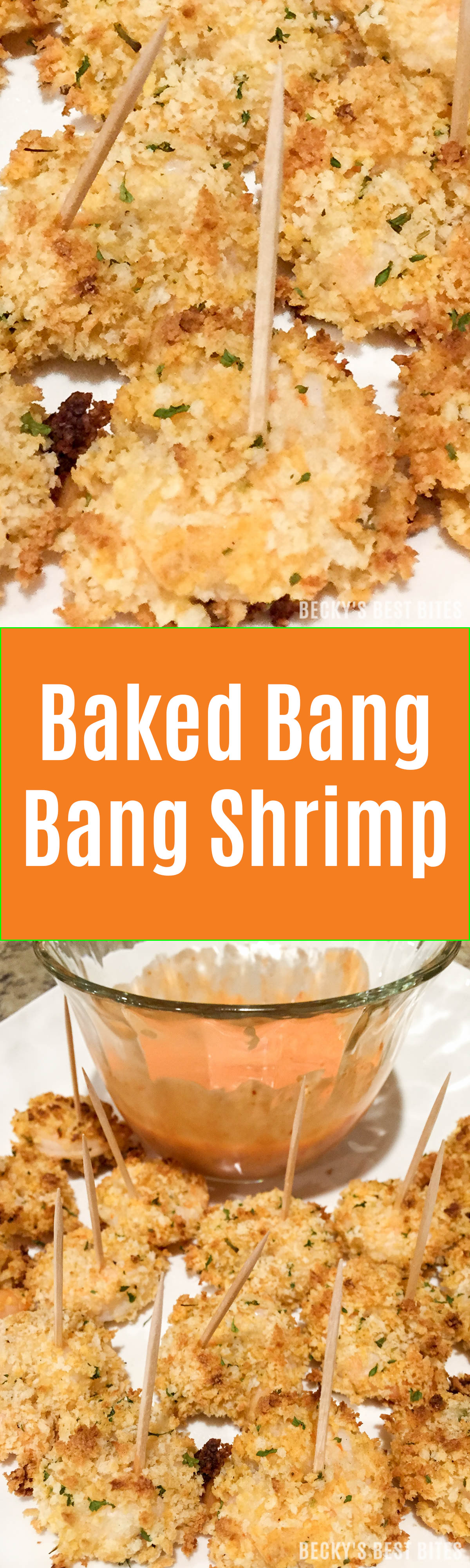 Baked Bang Bang Shrimp is a healthier version of the popular restaurant appetizer. Try this spicy shrimp with a crispy panko breadcrumb crust appetizer recipe for your next game day spread! | beckysbestbites.com