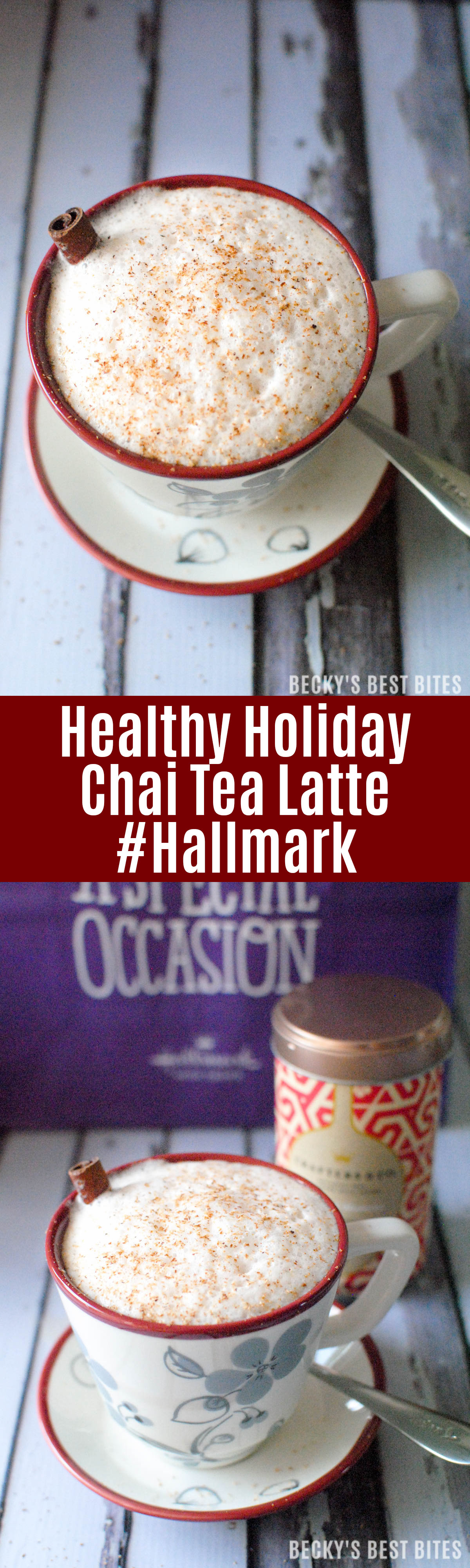 Impress your holiday guests with a comforting and Healthy Holiday Chai Tea Latte. Make the most out of the holiday season with help from Hallmark Gold Crown. | beckysbestbites.com #Hallmark #ad 