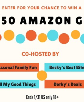 Thank you to my readers and a chance to win amazon gift card. $50 for you to use any way that you would like! Time to spoil yourself with some Amazon fun!! | beckysbestbites.com