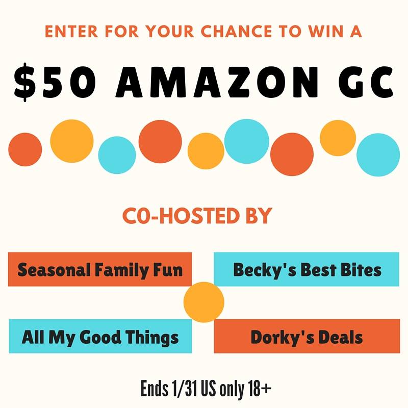 Thank you to my readers and a chance to win amazon gift card. $50 for you to use any way that you would like! Time to spoil yourself with some Amazon fun!! | beckysbestbites.com