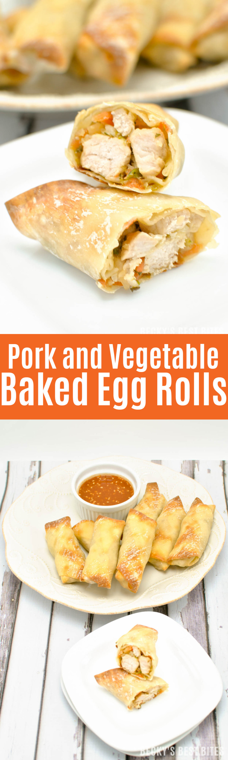 Pork and Vegetable Baked Egg Rolls - Becky's Best Bites