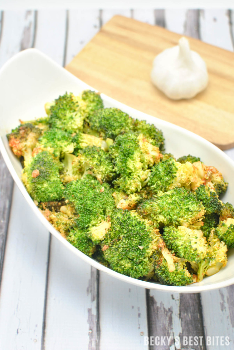 Roasted Sriracha Broccoli | beckysbestbites.com