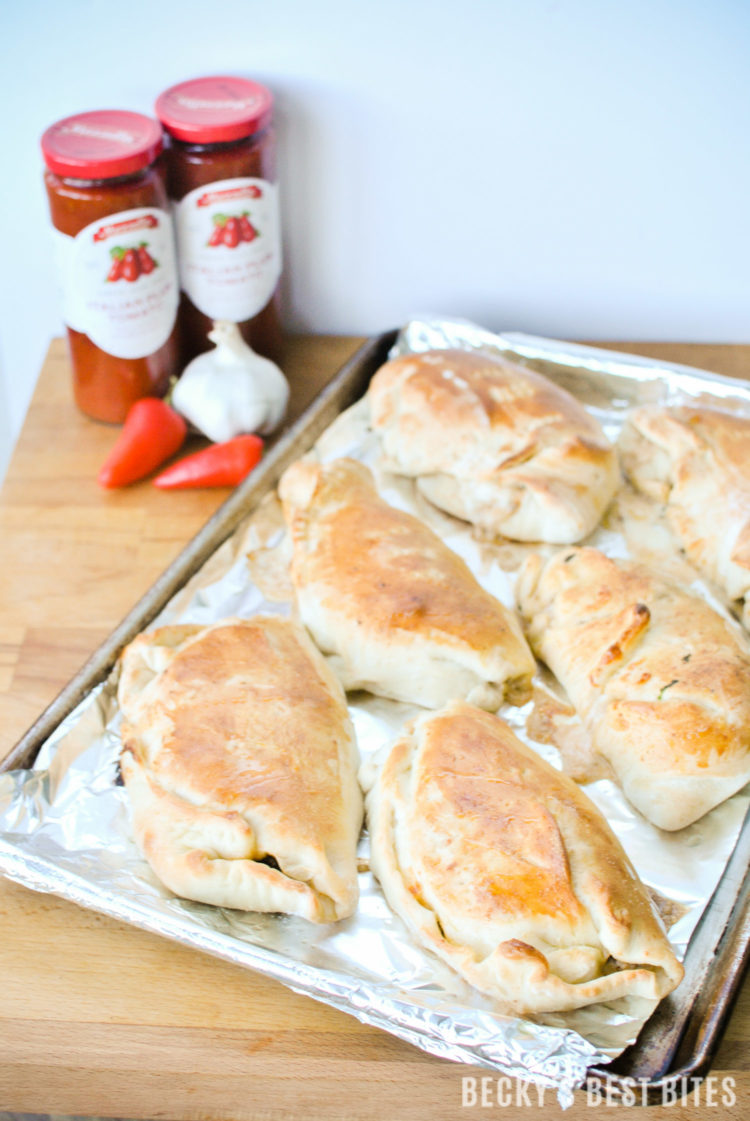 Turkey Sausage and Kale Calzones with Marinara Sauce