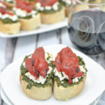 Kale Pesto Goat Cheese Crostini with Roasted Red Pepper + Wines of Garnacha