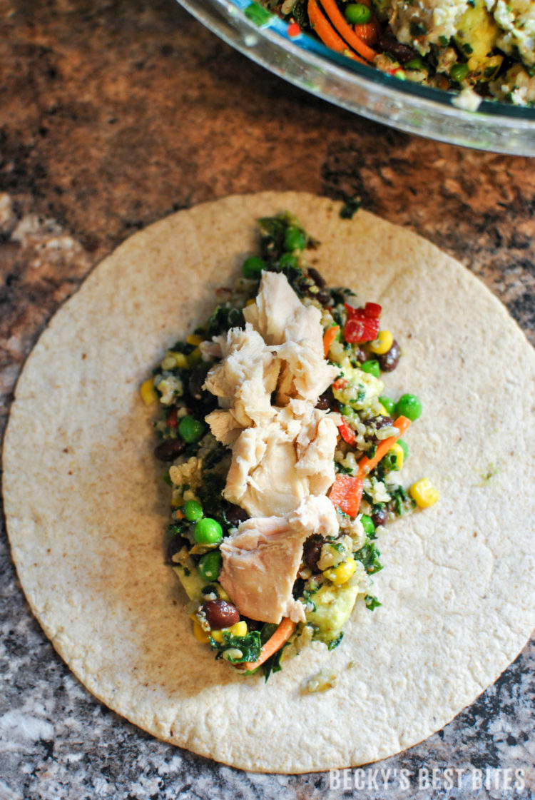 On The Go Loaded Tuna Quinoa Wraps | beckysbestbites.com