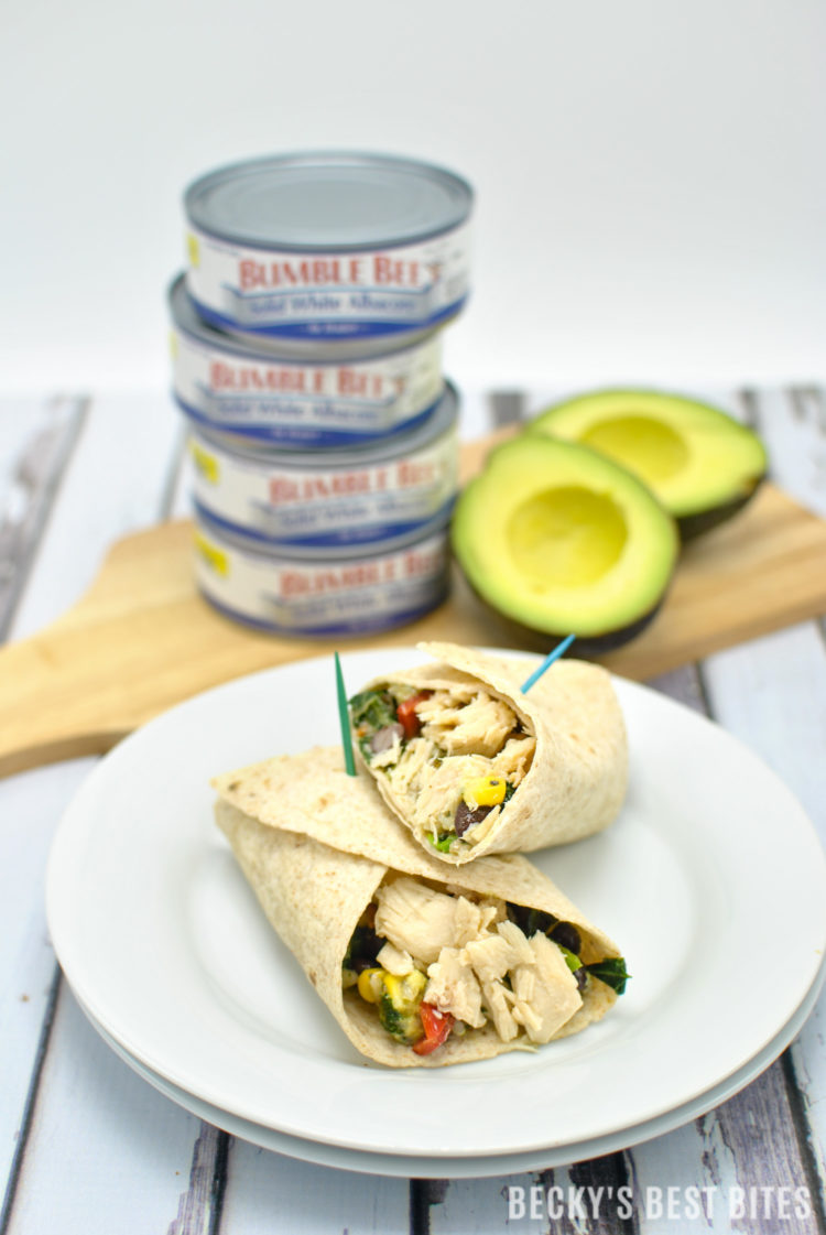 On The Go Loaded Tuna Quinoa Wraps | beckysbestbites.com