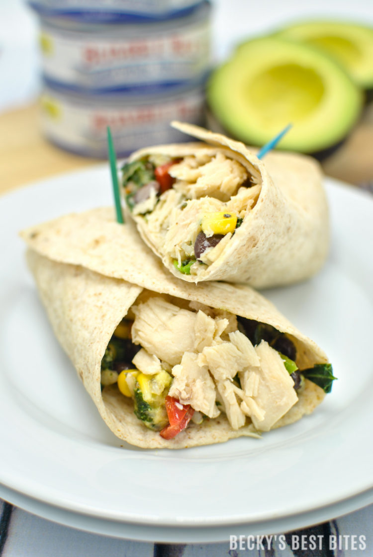 On The Go Loaded Tuna Quinoa Wraps | beckysbestbites.com