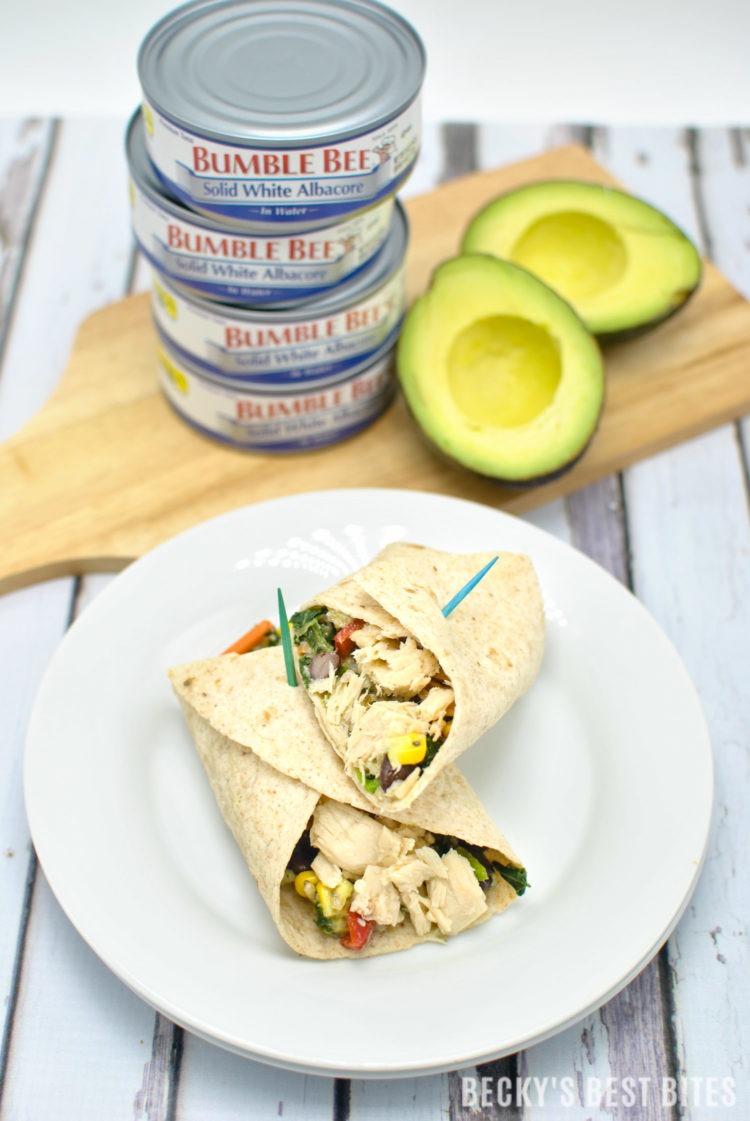 On The Go Loaded Tuna Quinoa Wraps | beckysbestbites.com