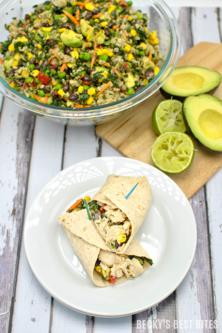 On The Go Loaded Tuna Quinoa Wraps | beckysbestbites.com