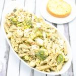 Cheesy Chicken, Spinach and Artichoke Pasta with Broccoli