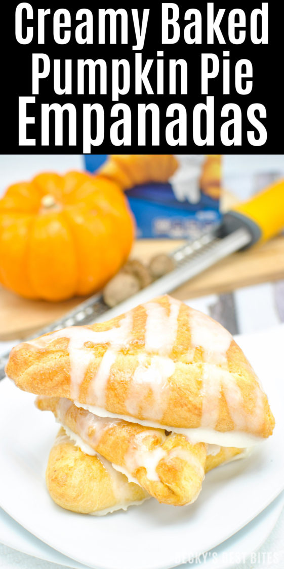 #ad Creamy Baked Pumpkin Pie Empanadas is healthier and easy dessert recipe perfect for Holiday entertaining made with a trusted brand, Pillsbury Crescent Rolls. They are mini kid-approved treats with all the flavors of the fall season and pumpkin pie while saving time to spend with family. #ItsBakingSeason | beckysbestbites.com