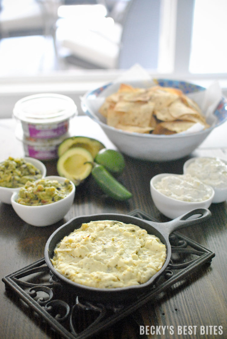 Southwest Corn Tortilla Chips recipe + GOODFOODS guacamole & dips = Easy, guilt free and crowd pleasing Thanksgiving and/or Game Day appetizers and snacks!! | beckysbestbites.com