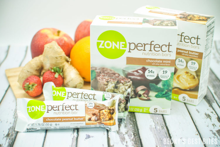 Sunrise Green Smoothie + ZonePerfect Nutrition Bars are the perfect pair to give an energizing power punch to fuel any morning routine! Together they are a healthy breakfast full of protein, vitamins and minerals to give you the energy you need to "do it all" during your day! | beckysbestbites.com