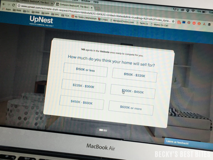 Learn how to Save Time and Money while Finding Top Real Estate Agents with UpNest! It is a quick, easy and fast online service where agents compete for your business while you relax on the couch! Earn rebates and discounts up to $5000 and compare commissions quotes to find the best deal for you! #ad #UpNest #AgentsCompete | beckysbestbites.com