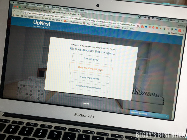 Learn how to Save Time and Money while Finding Top Real Estate Agents with UpNest! It is a quick, easy and fast online service where agents compete for your business while you relax on the couch! Earn rebates and discounts up to $5000 and compare commissions quotes to find the best deal for you! #ad #UpNest #AgentsCompete | beckysbestbites.com