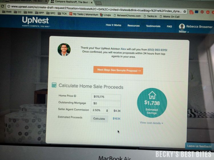 Learn how to Save Time and Money while Finding Top Real Estate Agents with UpNest! It is a quick, easy and fast online service where agents compete for your business while you relax on the couch! Earn rebates and discounts up to $5000 and compare commissions quotes to find the best deal for you! #ad #UpNest #AgentsCompete | beckysbestbites.com