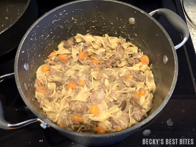 Lean Ground Beef Stroganoff is a healthy weeknight dinner recipe, ready in 30 minutes. Just a few easy and healthier swaps, like greek yogurt and whole grain noodles, make this classic comfort food easier on the waistline. The use of one unique ingredient in this version is the key to the depth of flavor. | beckysbestbites.com