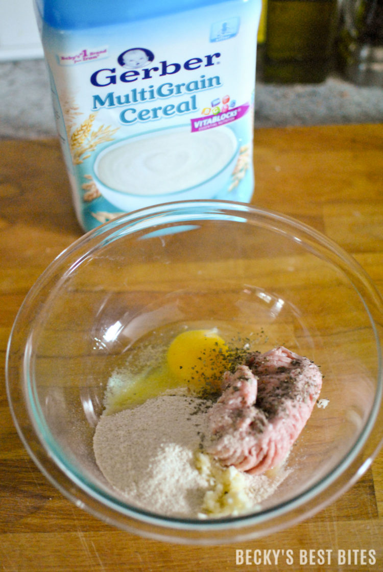 A Guide to Introducing Baby Food + Two Quick and Easy Recipes for Older Babies: Italian Turkey Meatball & Peaches and Cream Pancakes using Gerber® Infant/Baby Cereals from Target. #ad | beckysbestbites.com