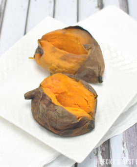 Slow Cooker Sweet Potatoes is the easiest way to cook these antioxidant & fiber rich gems! They are healthy, inexpensive, versatile & readily available too, which makes them a staple in a healthy diet! | beckysbestbites.com