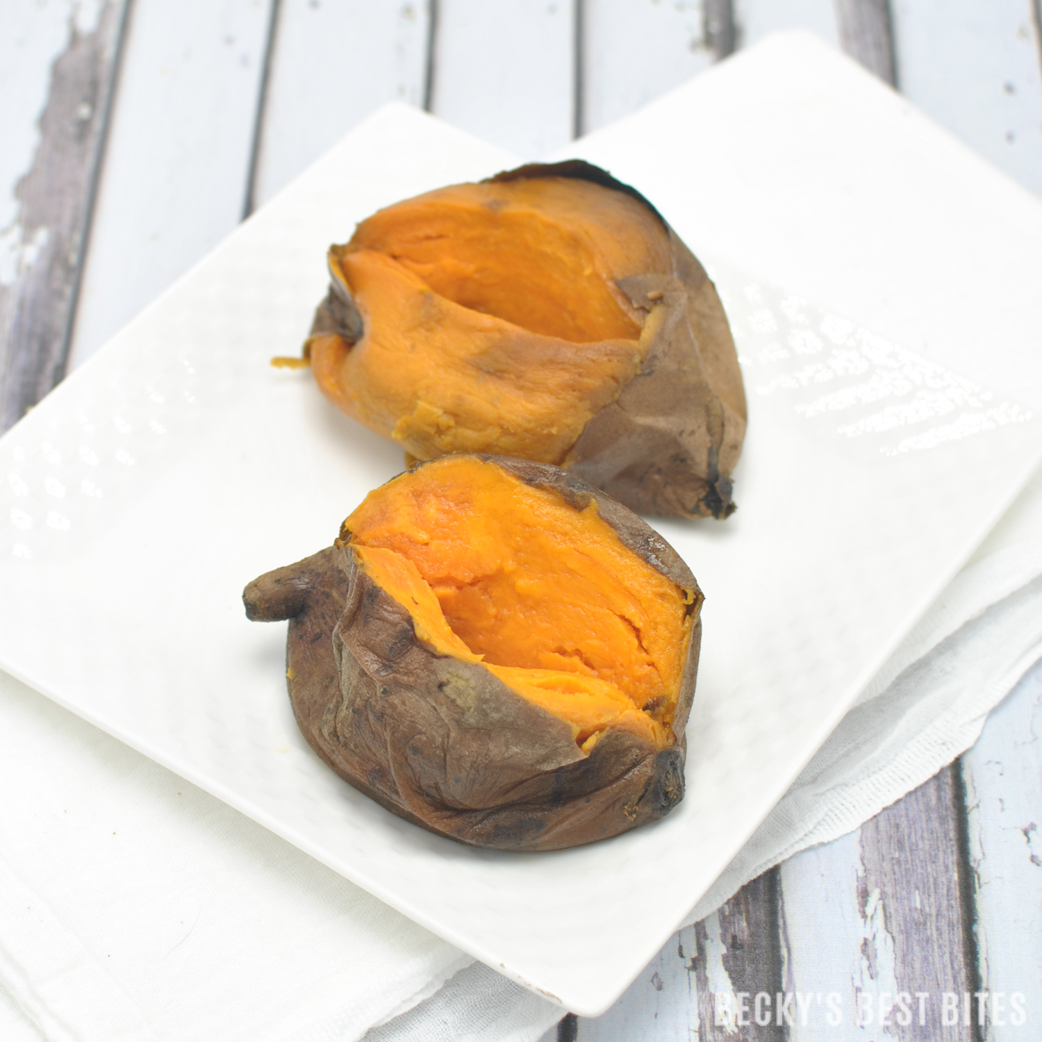 Slow Cooker Sweet Potatoes is the easiest way to cook these antioxidant & fiber rich gems! They are healthy, inexpensive, versatile & readily available too, which makes them a staple in a healthy diet! | beckysbestbites.com