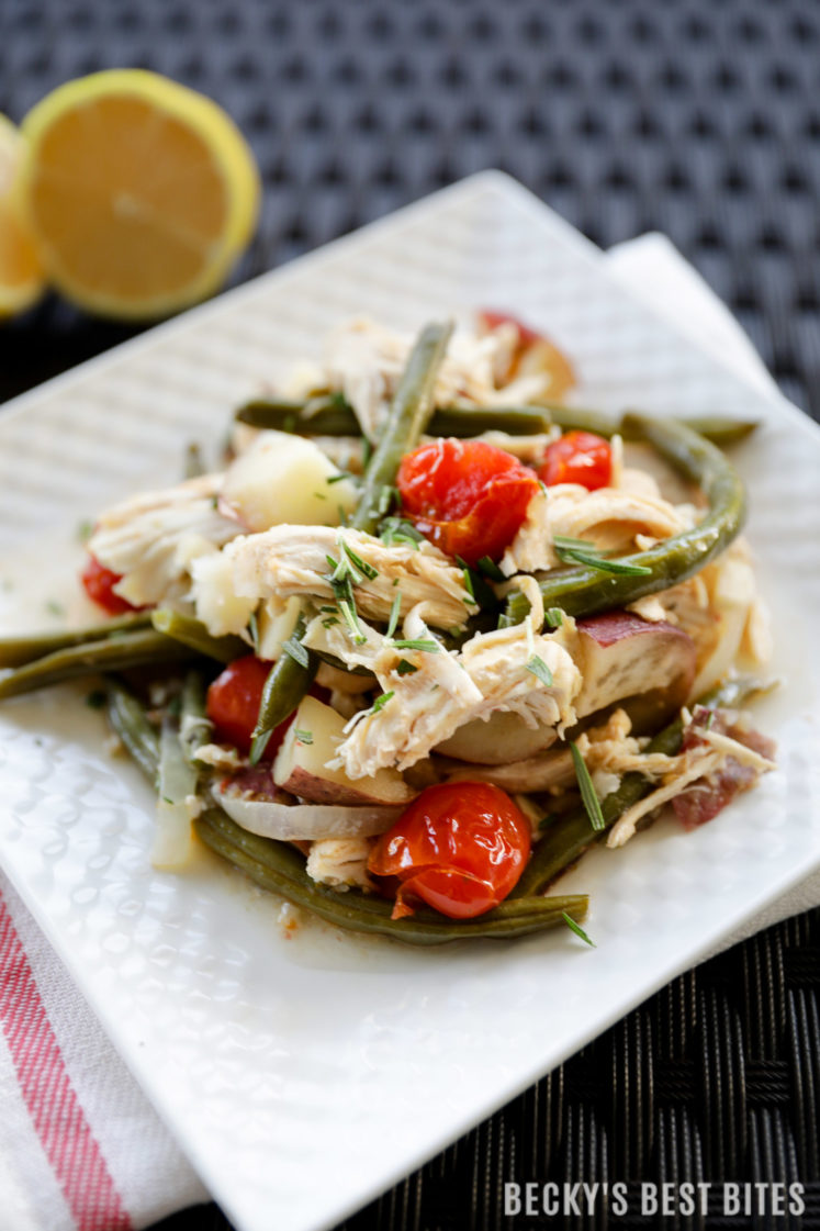 Slow Cooker Greek Chicken with Potatoes and Green Beans Recipe