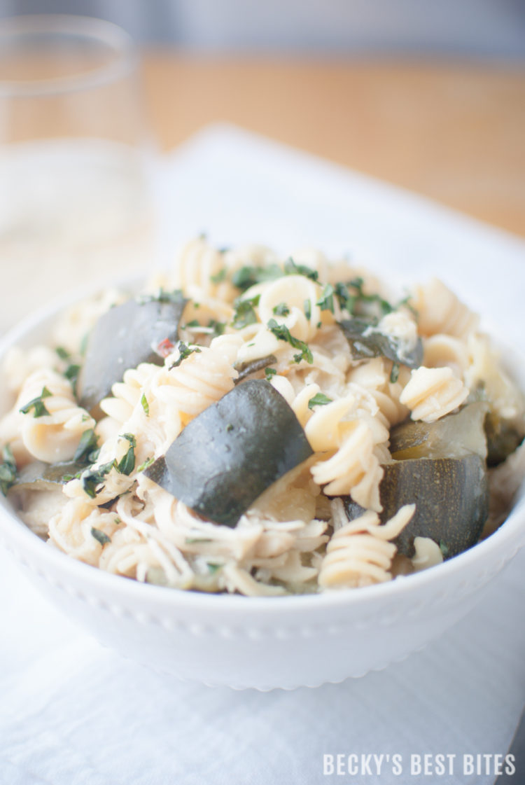 Slow Cooker Zucchini Pasta with Chicken Recipe Becky's Best Bites